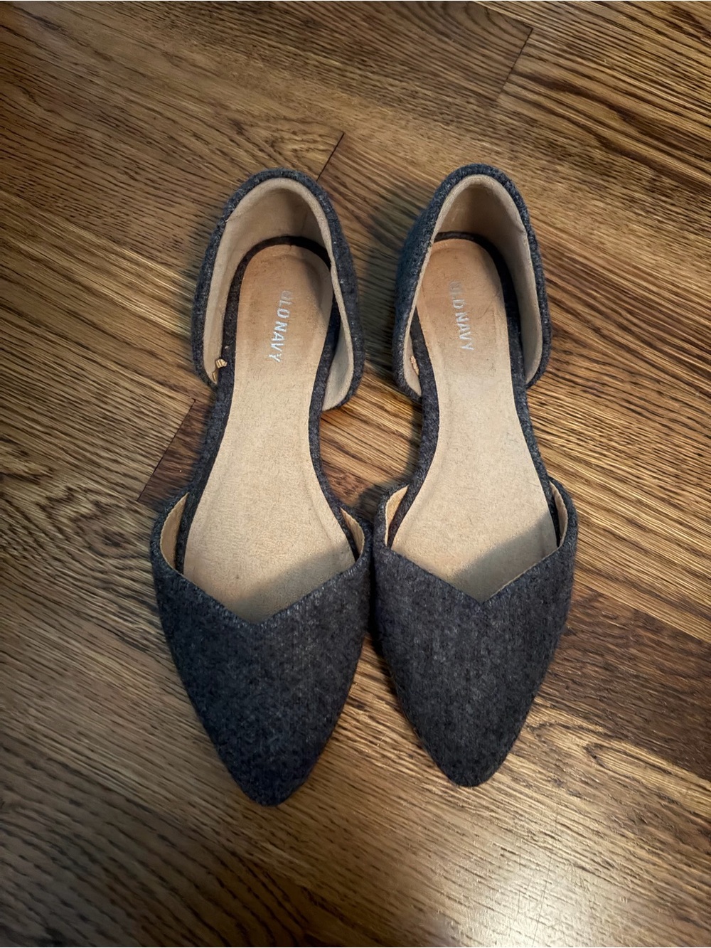 Old Navy Dark Charcoal Pointed D'Orsay Flats